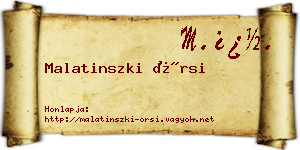 Malatinszki Örsi névjegykártya